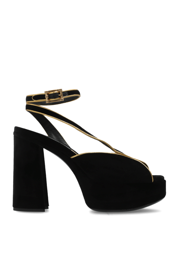 Velvet platform sandals od Etro