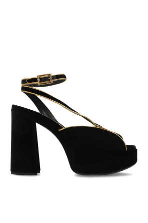 Velvet platform sandals