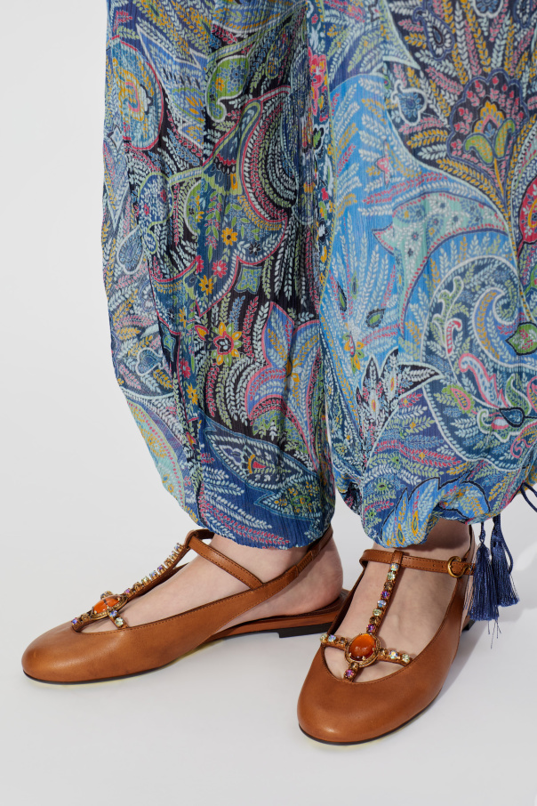 Etro Zapatos de cuero con apliques