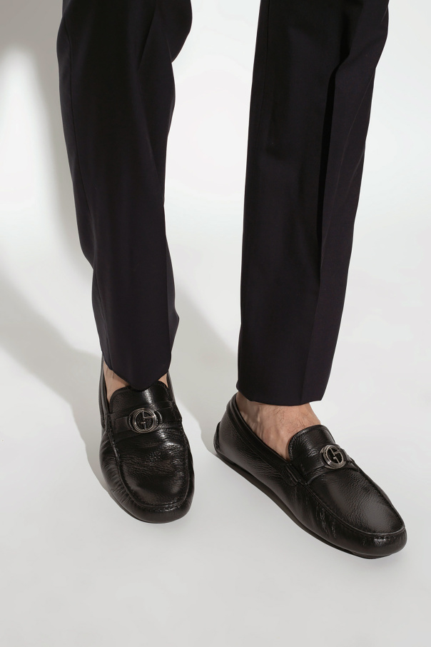 Giorgio Armani Skórzane buty z logo