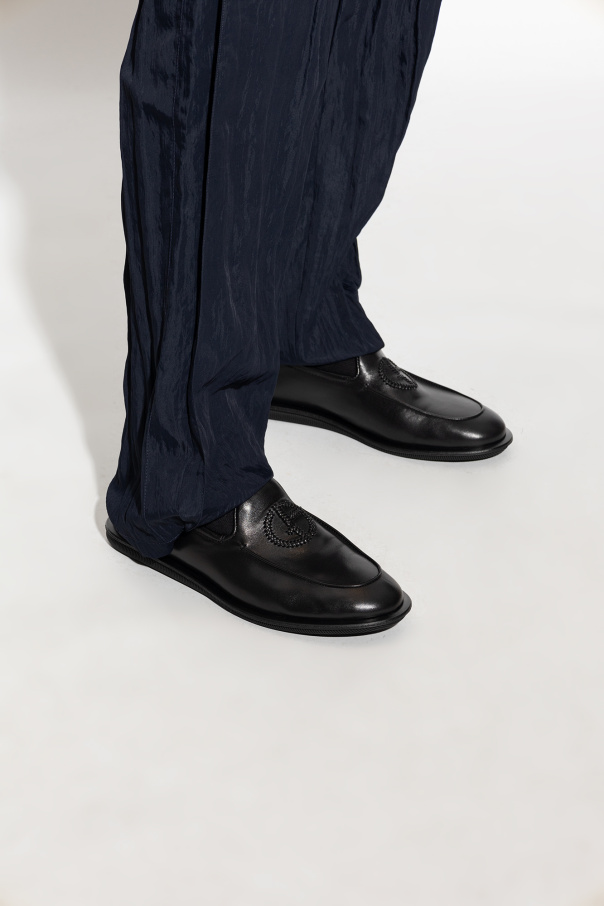 Giorgio Armani Skórzane buty z logo