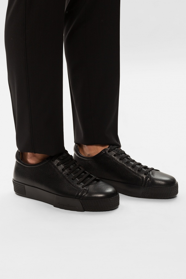 giorgio armani leather sneakers