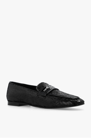 Emporio Armani pleated Sequinned loafers