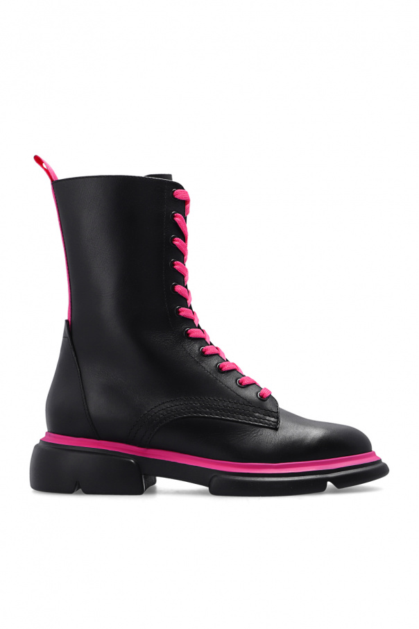 Emporio Armani Leather combat boots