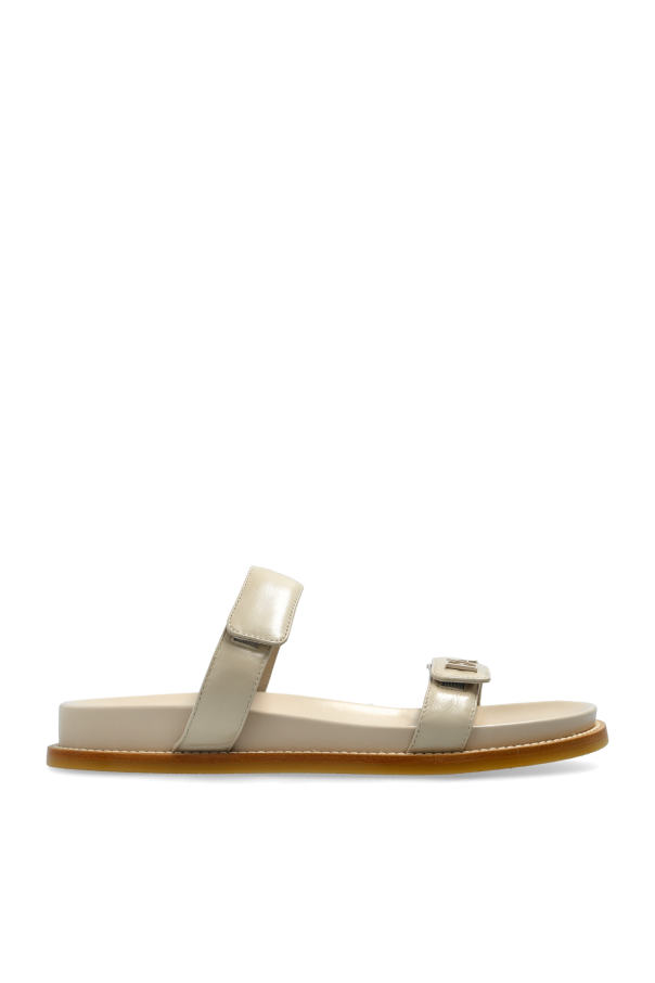 Leather slides with logo, zdjęcie 1 Leather slides with logo od Emporio Armani