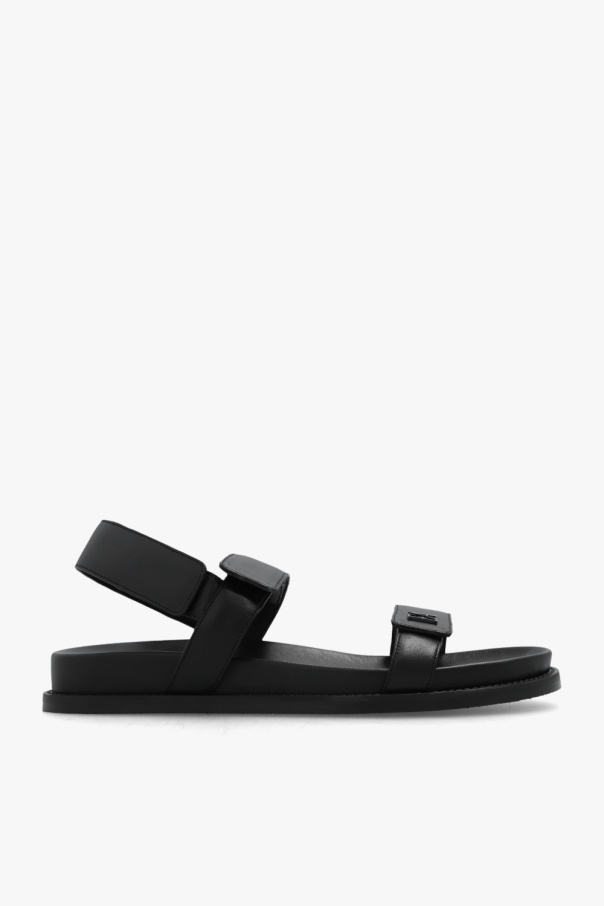 Emporio Armani Leather sandals with logo