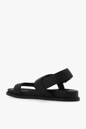 Emporio Armani Leather sandals with logo