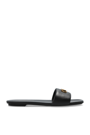 Leather slides with logo od Emporio Armani