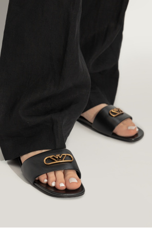 Leather slides with logo od Emporio Armani