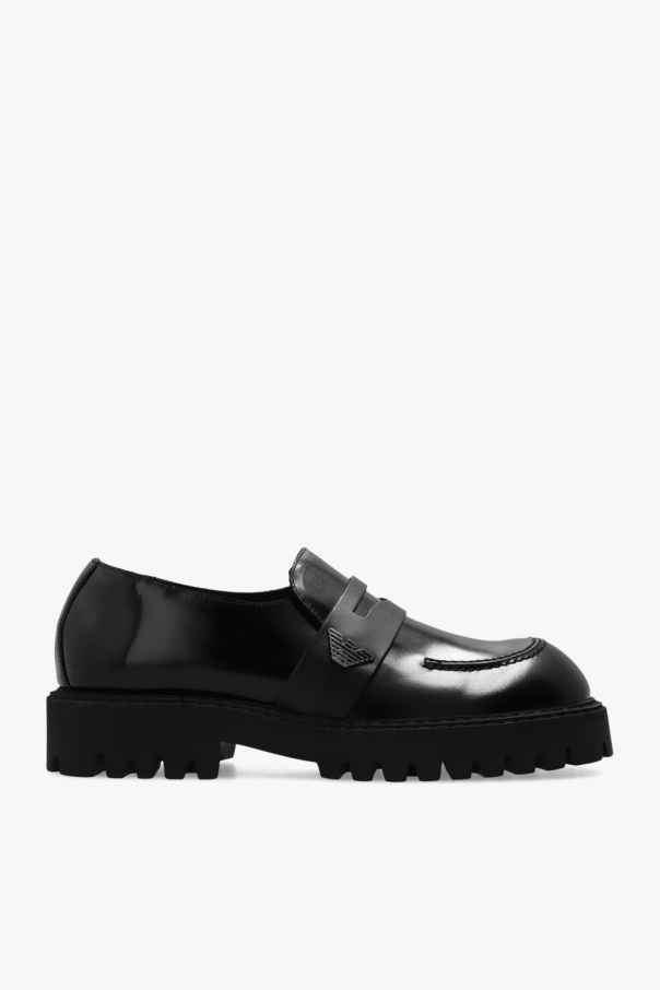 Emporio Armani Printed Leather loafers