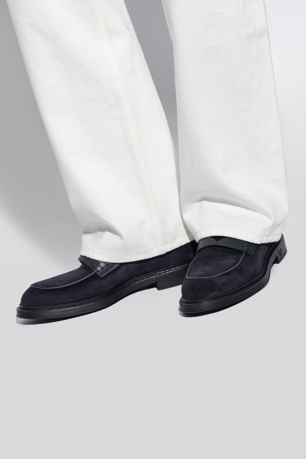 Emporio Armani Zamszowe buty typu ‘loafers’