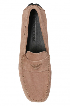 Emporio Armani Leather moccasins with logo