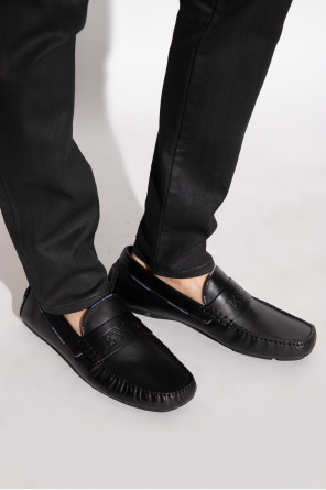 Emporio Armani BLACK Leather moccasins