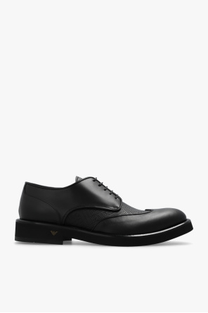 Giorgio Armani XCC64 logo-print leather loafers