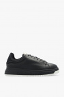 Giorgio Socks armani panelled lace-up leather sneakers