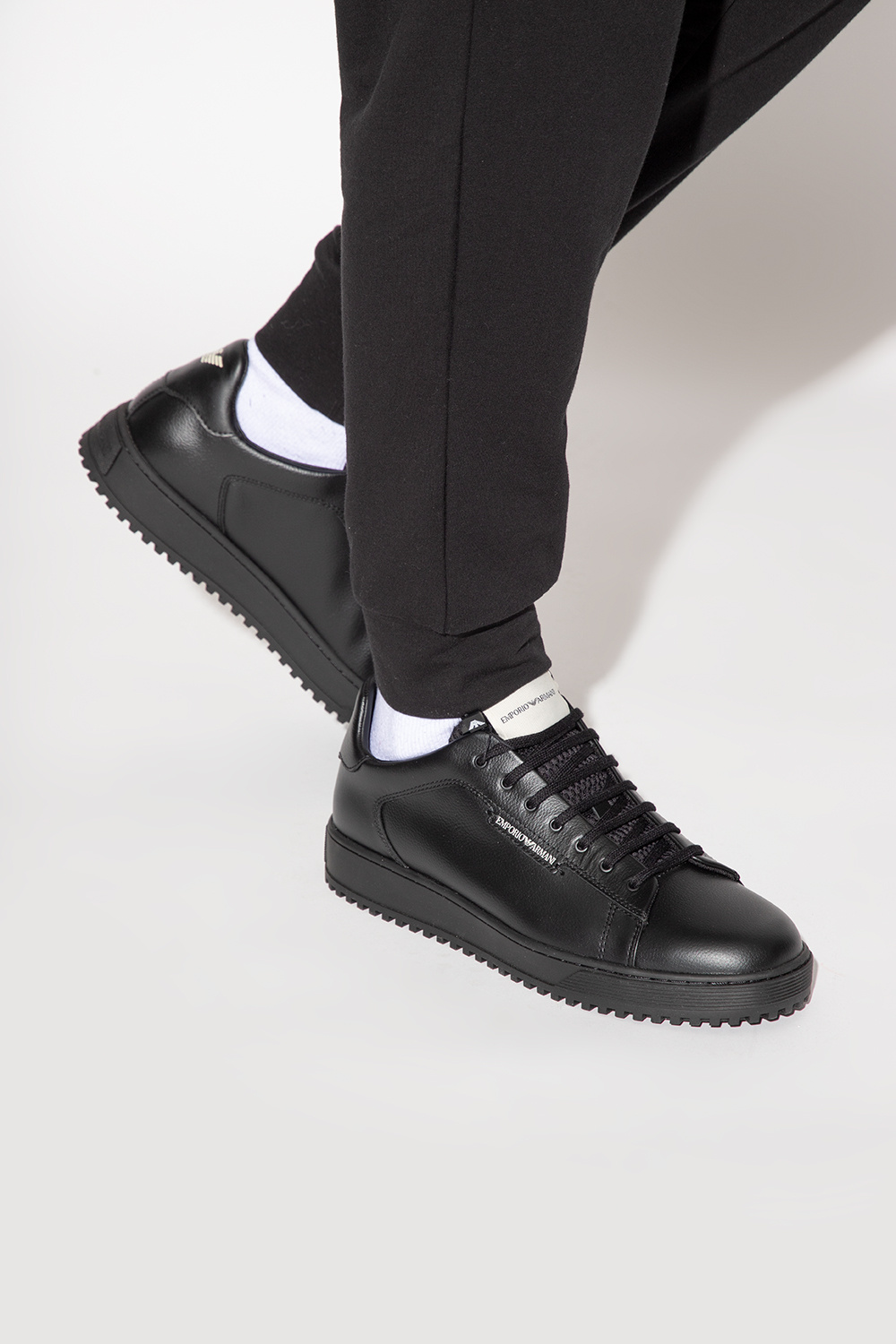 Leather sneakers Emporio Armani - IetpShops Croatia - over knee boots armani  exchange xdo009 xv403 00002 black