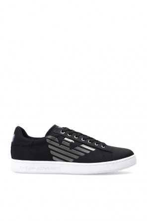 Emporio Armani logo-print leather trainers