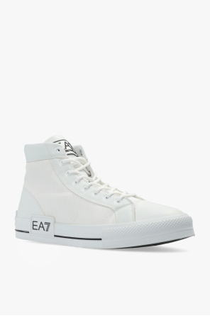 Emporio Armani Loungewear text logo t-shirt in white High-top sneakers