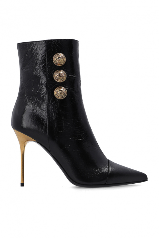 Balmain Leather heeled ankle boots