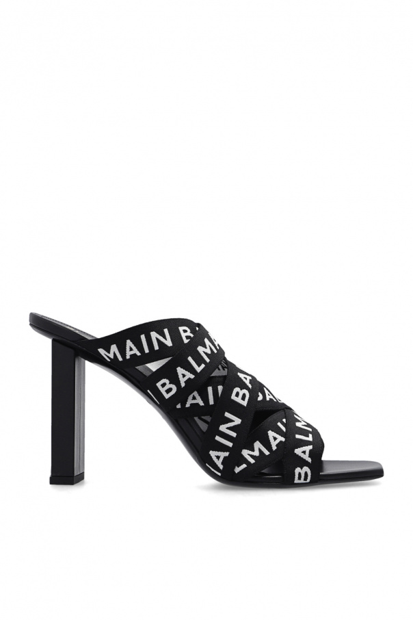 balmain Angel Heeled mules with logo