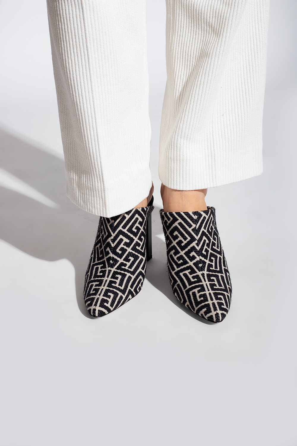 balmain blazer Monogrammed mules