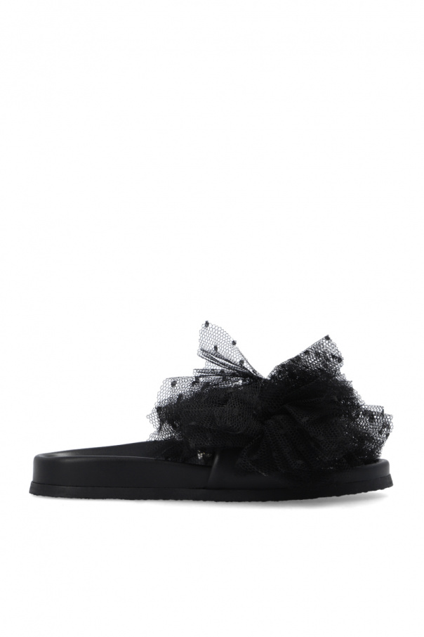 Red Valentino Slides with tulle appliqué
