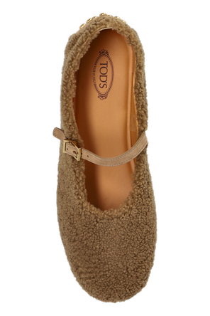 Tod’s Faux shearling ballerina flats