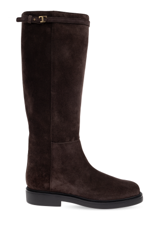 Suede knee-high boots