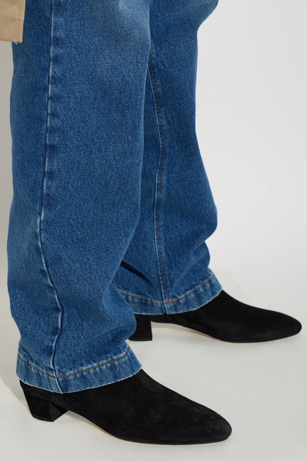Aeyde Suede heeled ankle boots ‘Yasmin’
