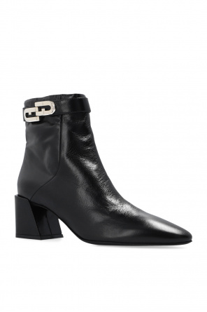 Furla pointed 90mm heeled boots - Black