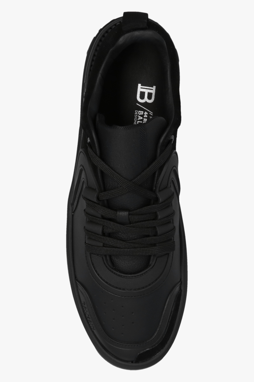 balmain curved ‘B-Skate’ sneakers