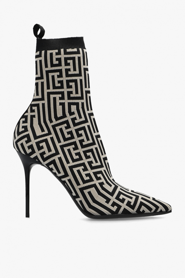 Balmain ‘Skye’ ankle boots with sock