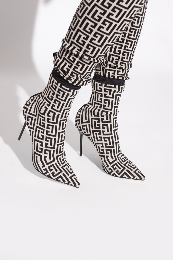 Balmain ‘Skye’ ankle boots with sock