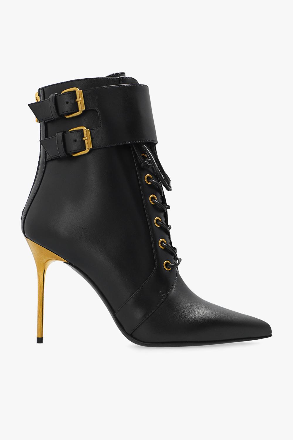 balmain maglia Leather ankle boots