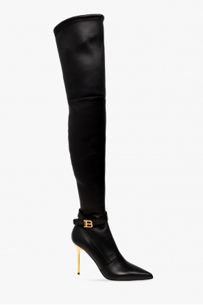 Leather over-the-knee boots od Balmain