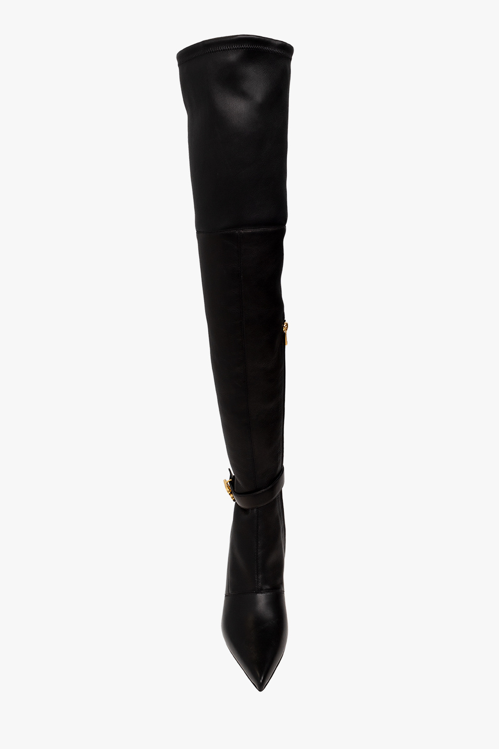 balmain Boy Leather over-the-knee boots