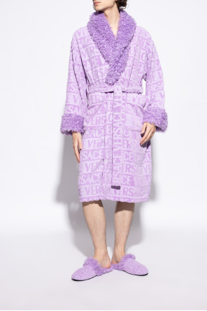 Versace Home Slippers with faux fur