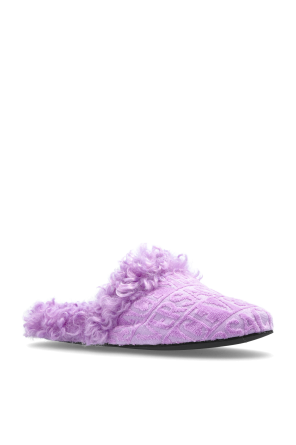 Versace Home Slippers with faux fur