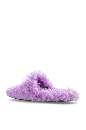 Versace Home Slippers with faux fur