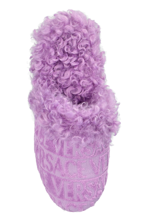 Versace Home Slippers with faux fur