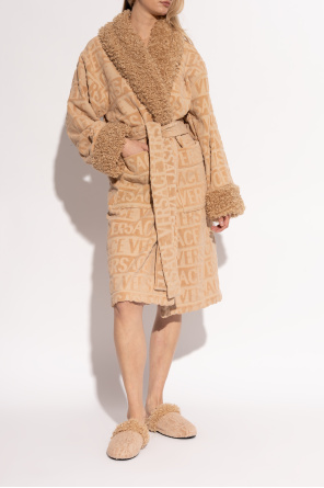 Versace Home Slippers with faux fur