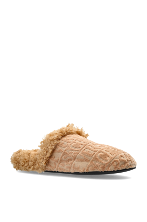 Versace Home Slippers with faux fur