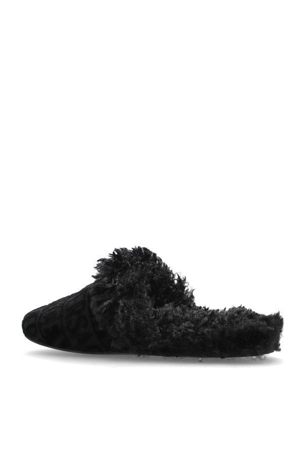 Versace Home Slippers with faux fur