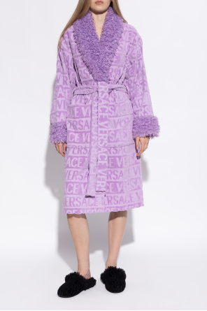 Versace Home Slippers with faux fur