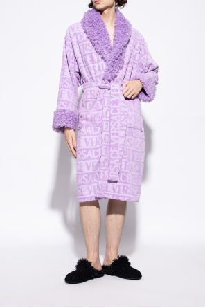 Versace Home Slippers with faux fur