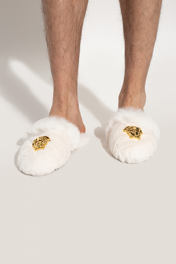 Versace Home Fur slippers