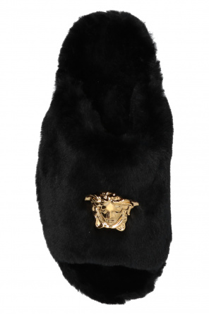Versace Home Furry platform slippers