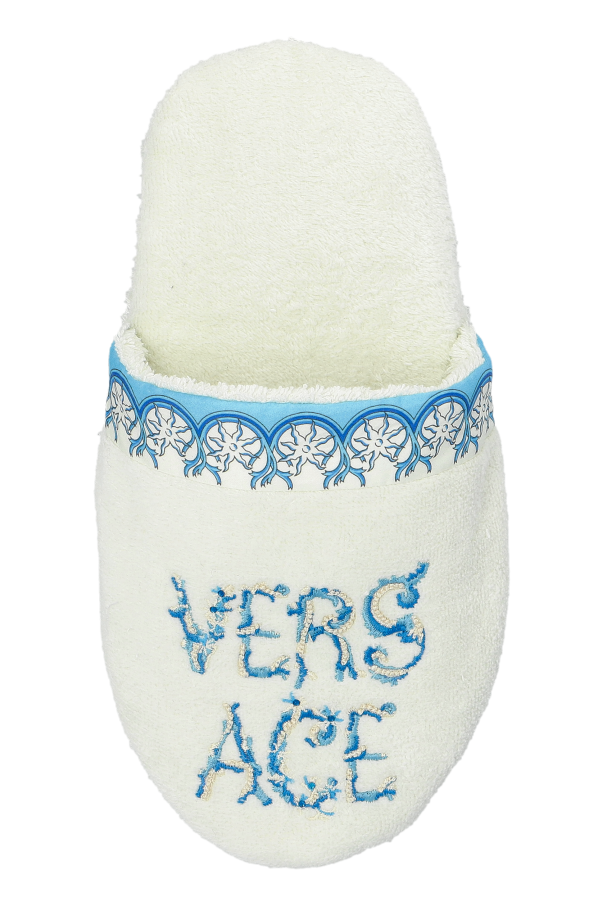 Versace Home Cotton flip-flops with print