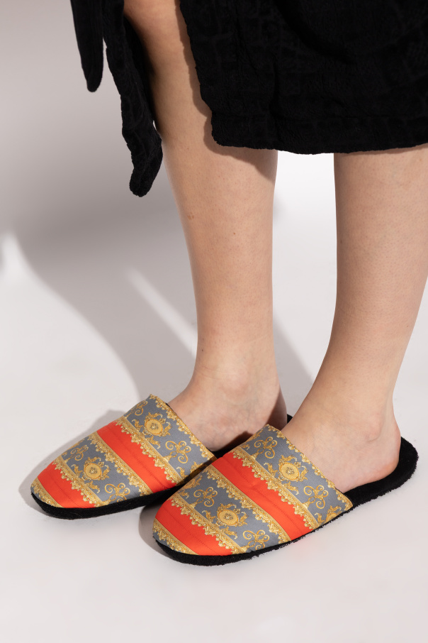 Versace Home Chanclas de algodón con estampado