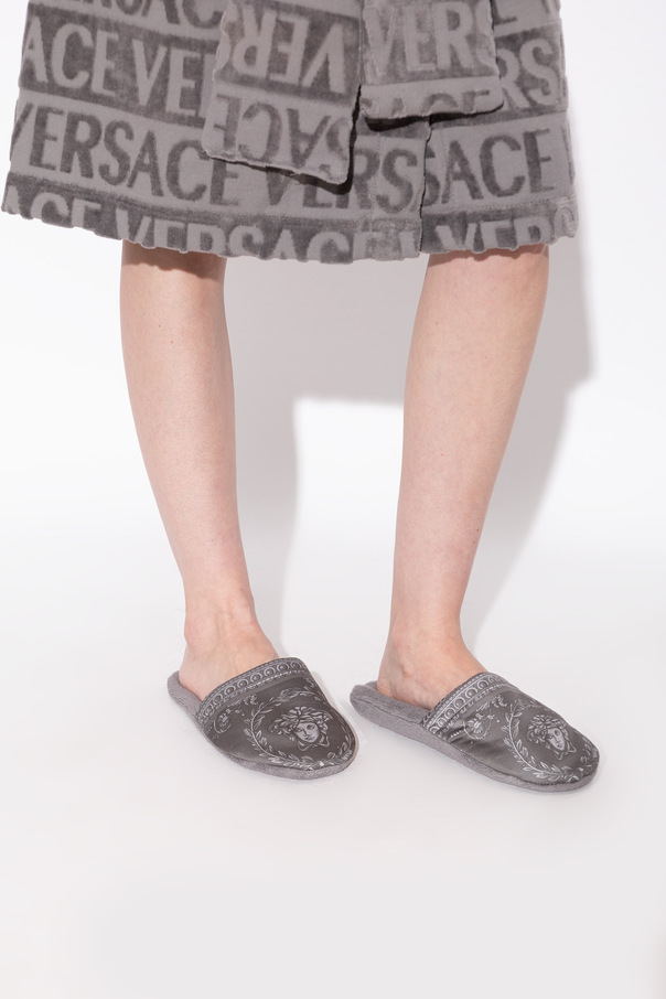 Versace Home Cotton flip-flops with print